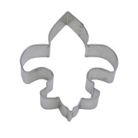 Tinplated steel cookie cutter.  Hand wash & dry thoroughly before storing.