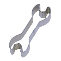 Tinplated steel cookie cutter.  Hand wash & dry thoroughly before storing.