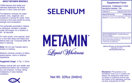 Metamin Selenium, Ionic Angstrom Liquid Minerals available in 16, 32, and 128 oz