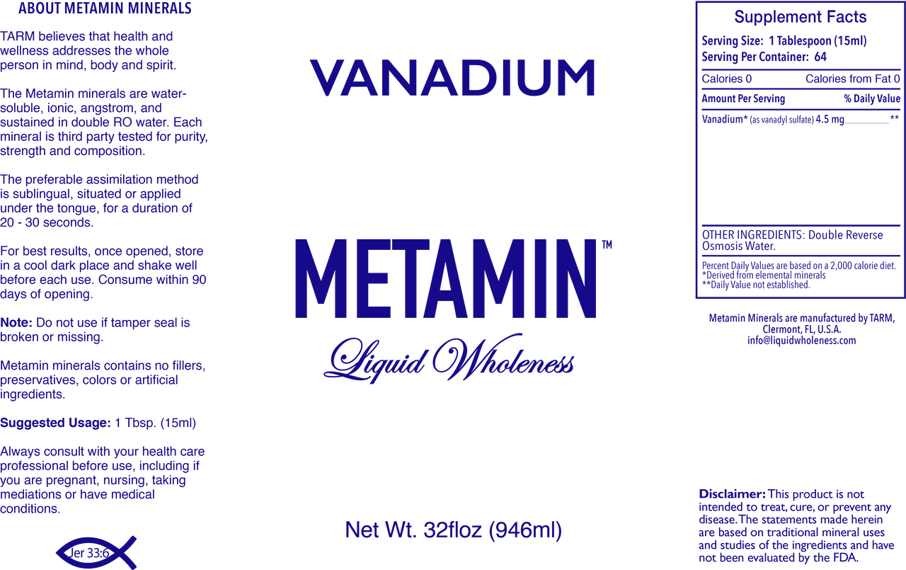 Metamin Vanadium, Ionic Angstrom Liquid Minerals