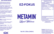 Metamin EzFokus, Ionic Angstrom, Liquid Minerals, is available in 16,32, or 128oz