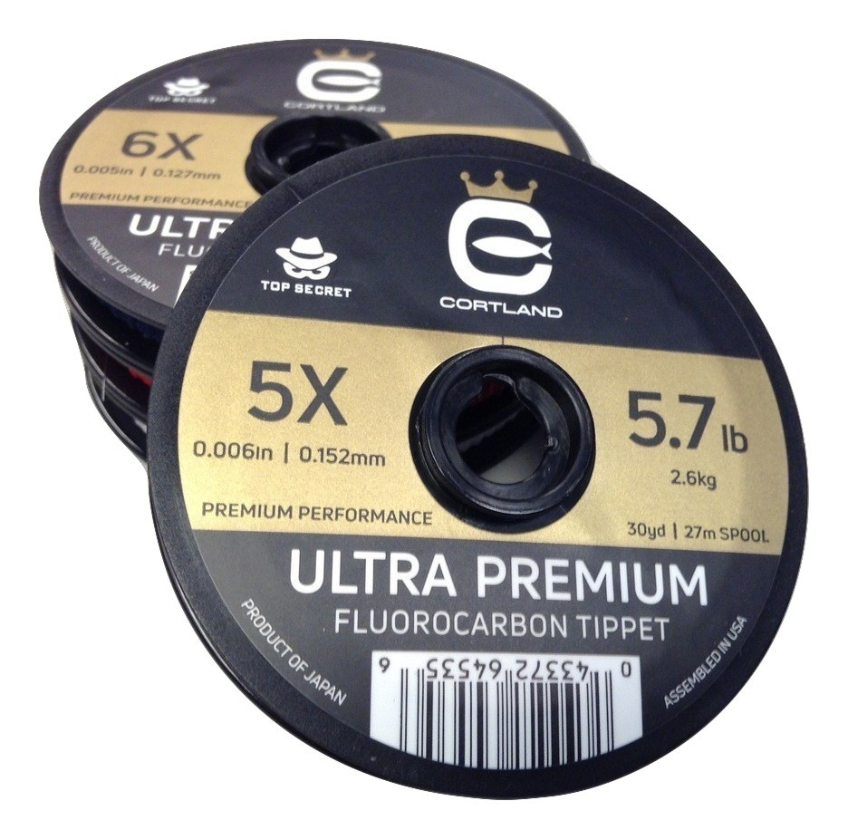 8X 0.003in / 0.076mm Cortland Ultra Premium Fluorocarbon Tippet 1.9lb 