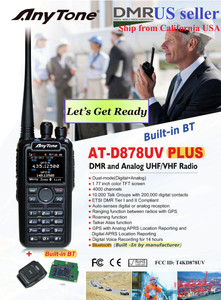 AnyTone AT-D878 Plus GPS with Built-in Bluetooth and Free Items !! Updated firmware Upgraded 3100mAh Battery Dual Band DMR/Analog 144 & 480 MHz Radio