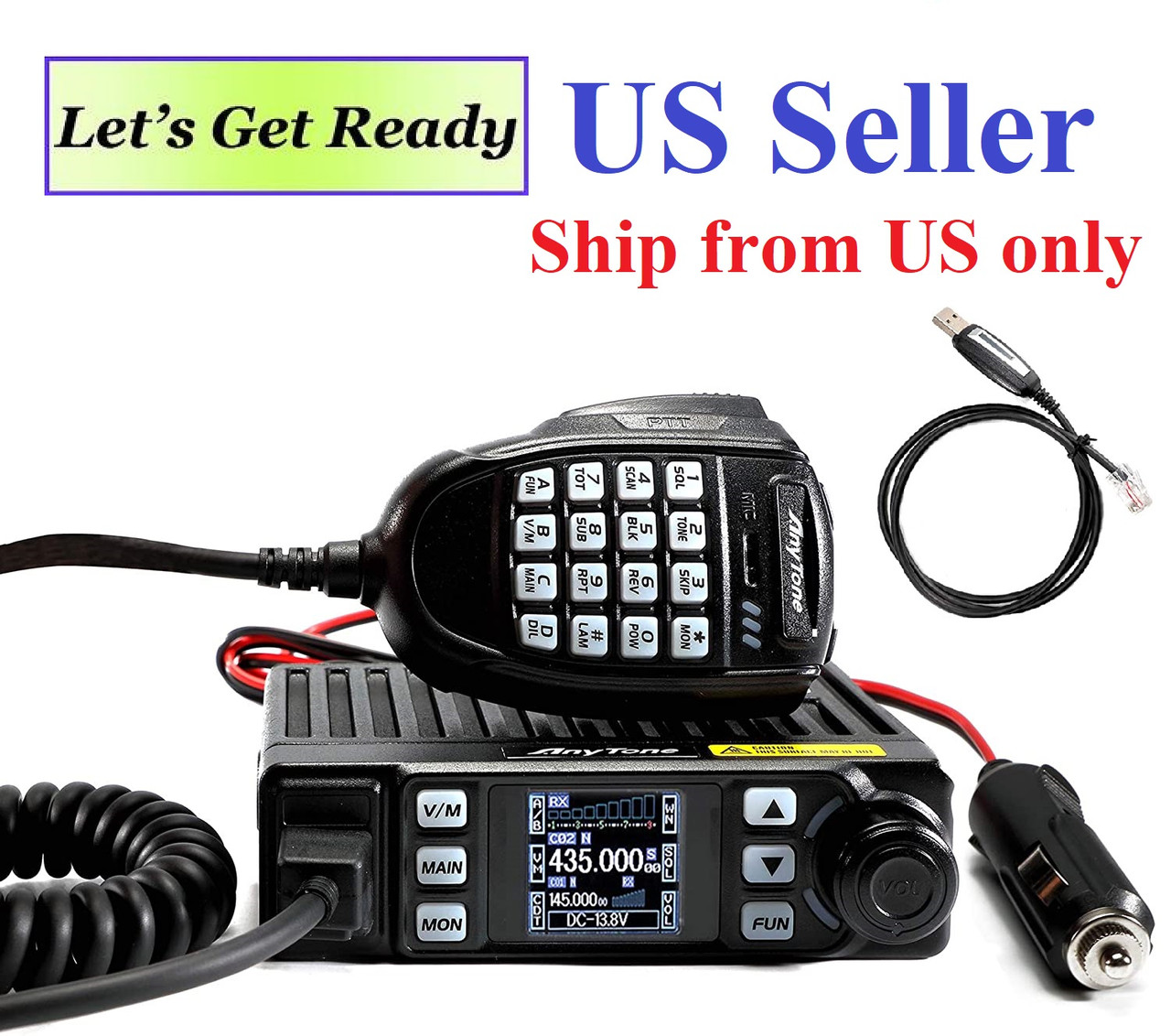 Car 136-174/400-490MHz Dual Band VHF/UHF Mobile Radio Transceiver Walkie Talkie 