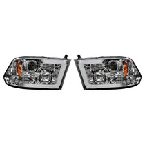 RECON 264270CLC CLEAR PROJECTOR HEADLIGHTS WITH OLED U-BAR 2010-2018 DODGE RAM 2500/3500 | 2009-2018 DODGE RAM 1500 (WITHOUT FACTORY PROJECTOR HEADLIGHTS)
