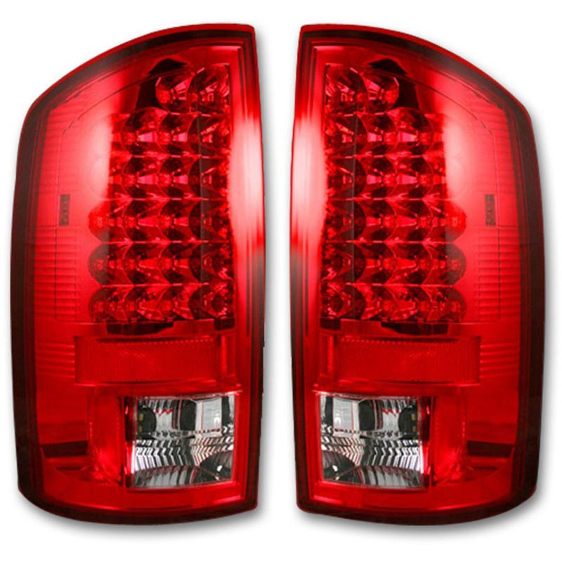 RECON 264171RD RED LED TAIL LIGHTS 2002-2006 DODGE RAM 1500 | 2003-2006 DODGE RAM 2500/3500 2002 Dodge Ram 1500 Red Light Flashing