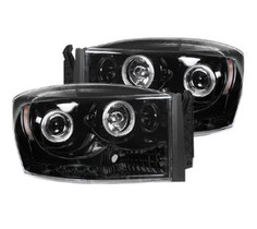 RECON 264199BKCC SMOKED PROJECTOR HEADLIGHTS WITH CCFL HALOS 2006-2009 DODGE RAM 2500/3500