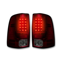 RECON 264236RBK (REPLACES OEM LED) TAIL LIGHTS LED IN DARK RED SMOKED 13-18 DODGE RAM 1500/2500/3500