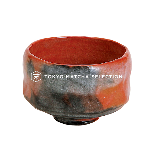 Matcha Bowl : AKARAKU - Kyo-yaki Matcha Wan (RED) with Wooden Box from Kyoto