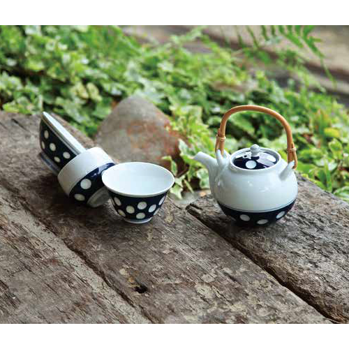 Kyusu tea pot & 2 Yunomi tea cups set