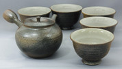 Tokoname Kyusu Teaset -HOKUJO - 1pot & 5yunomi cups with wooden box - Item Image