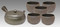 Tokoname Kyusu Teaset - JUSEN - Silver Ripple 1pot & 5chawan cups - Set Image