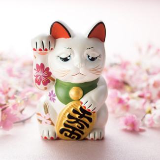 Sakura Manekineko - A - Right hand up - Lucky cat (Welcome cat)