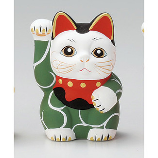 Karakusa Mini Manekineko - C - Right hand up - Lucky cat (Welcome cat)