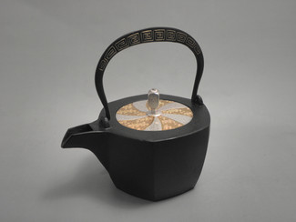 Hexagon Kotetsubin - Gold Silver & Thunder - 350ml/cc - Small Iron Teapot Kettle