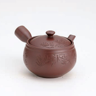 Banko-yaki Kyusu teapot - Pine carving - 360cc/ml
