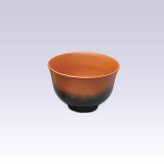 Tokoname Pottery Tea Cups - Vermilion - 1yunomi cup