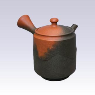 Tokoname Kyusu teapot - YOSHIKI - Vermilion - 250cc/ml - Pottery steel net