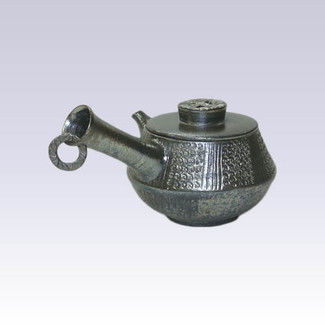 Tokoname Kyusu teapot - JUSEN - Silver Ring - 220cc/ml - Detailed steel net