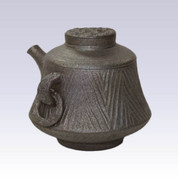 Tokoname Kyusu teapot - JUSEN - Burning Ring - 140cc/ml - Detailed steel net
