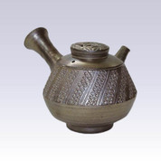 Tokoname Kyusu teapot - JUSEN - Burning Foam - 180cc/ml - Detailed steel net