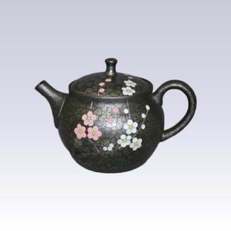 Tokoname Kyusu teapot - Crimson White Plum - 230cc/ml