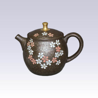 Tokoname Kyusu teapot - SAKURA Golden Knob - 200cc/ml