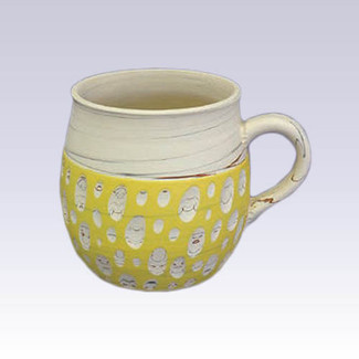 Tokoname Pottery Coffee Mugs - KENJITOEN - Kneading Yellow - 1Coffee Mug