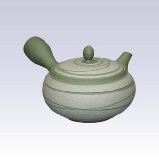 Tokoname Kyusu teapot - MORIMASA - Green Line Step - 330cc/ml