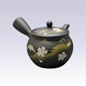Tokoname Kyusu teapot - AKIRA - Sakura & Mt. Fuji - 460cc/ml - Stainless steel net