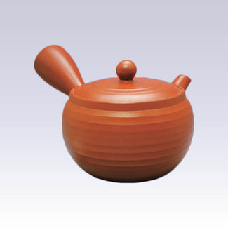 Tokoname Kyusu teapot - AKIRA - Thick Line Step - 460cc/ml - Obal ami stainless steel net