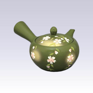 Tokoname Kyusu teapot - AKIRA - Weeping Cherry - 360cc/ml - Obal ami stainless steel net