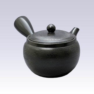 Tokoname Kyusu teapot - AKIRA - Black - 460cc/ml - Obal ami stainless steel net