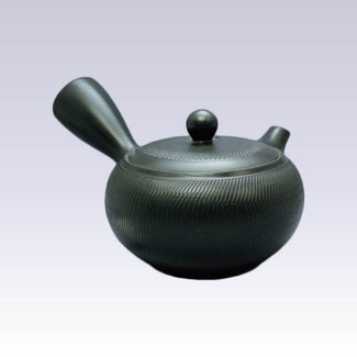 Tokoname Kyusu teapot - AKIRA - Black - 360cc/ml - Obal ami stainless steel net