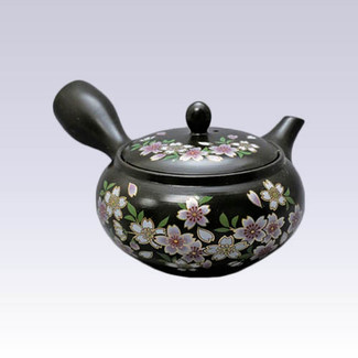 Tokoname Kyusu teapot - AKIRA - SAKURA - 360cc/ml - Obal ami stainless steel net