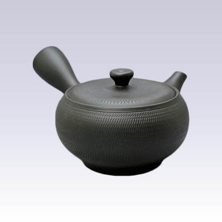 Tokoname Kyusu teapot - AKIRA - Black - 520cc/ml - Obal ami stainless steel net