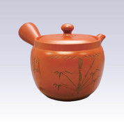 Tokoname Kyusu teapot - AKIRA - Bamboo - 590cc/ml - Obal ami stainless steel net