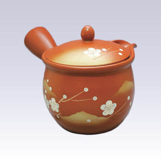 Tokoname Kyusu teapot - AKIRA - White Plum - 550cc/ml - Cup ami stainless steel net