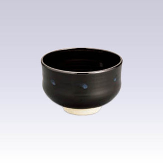 Kyo-yaki - Matcha bowl - BLACK GLAZE with box
