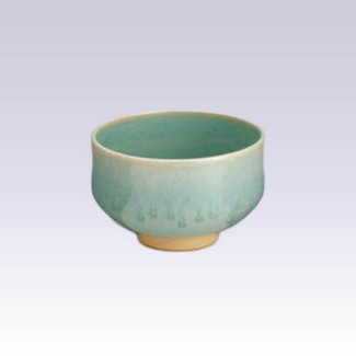 Kyo-yaki - Matcha bowl - WAKAKUSA GLAZE with box