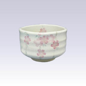 Mino-yaki - Matcha bowl - WHITE WEEPING SAKURA