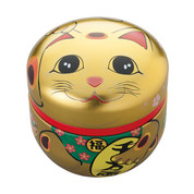 Gold - Suzuko-Maneki-neko Lucky cat steel tea caddy can