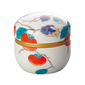 Suzuko-Arita Persimmon steel tea caddy can - 2 color - for
