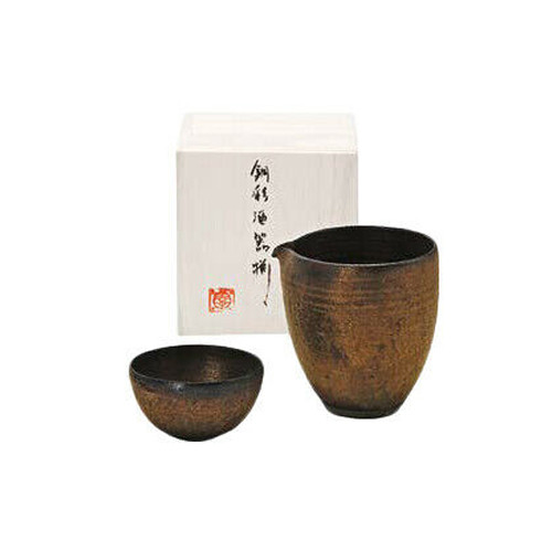 ウニョク サノク セット Sake server set KOICHI MIZUNO Copper glaze 1 sake server 1 guinomi