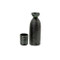 L - Tokkuri sake server bottle set - Black - 1 sake server bottle - 1 guinomi sake cup - Mino ware