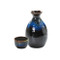 L - Tokkuri sake server bottle set - Black KINYO - 1 sake server bottle - 1 sake cup - Mino ware
