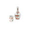 Tokkuri sake server bottle set - Red KACHO - 1 sake server bottle - 1 guinomi sake cup - Mino ware