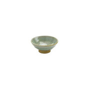 Shibukusa Green - Flat sake cup 60ml/cc - Mino ware