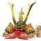 [Premium] Japanese Samurai Kabuto helmet - Dragon & Tiger - with cushion, tag, box
