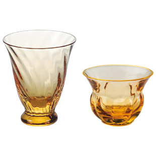 Sakazuki sake cup amber - 2 type - sake glass ware